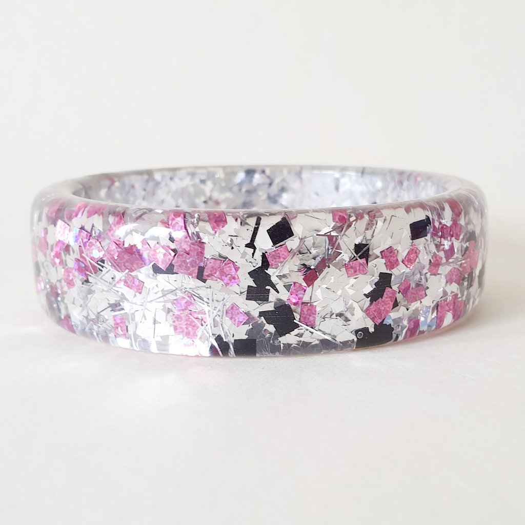 Billie Lucite confetti bracelet - Pink lady