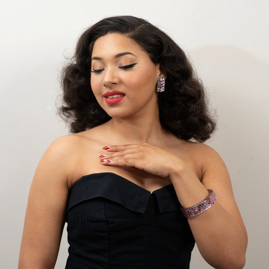 Billie Lucite confetti bracelet - Pink lady