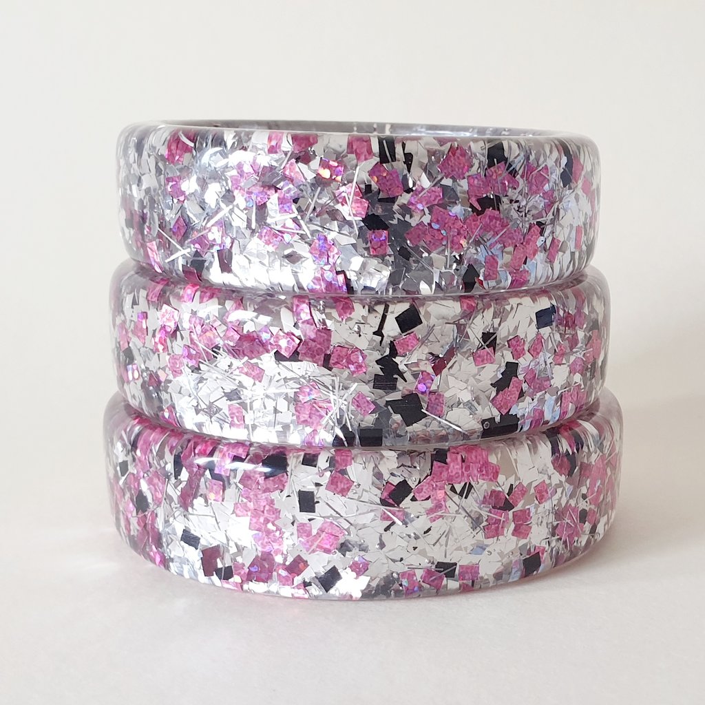 Billie Lucite confetti bracelet - Pink lady
