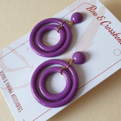 DOT Double Hoops - Heather Purple