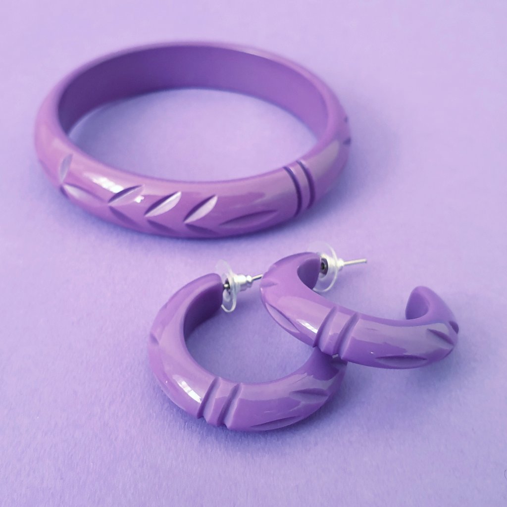 Elsie hoop earrings - Purple
