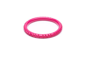 Narrow Iris Pink Heavy Carve Fakelite Bangle