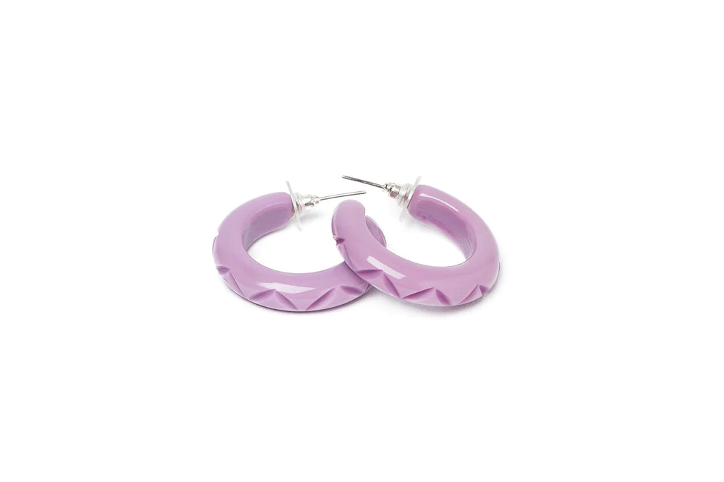 Heather Heavy Carve Fakelite Hoop Earrings