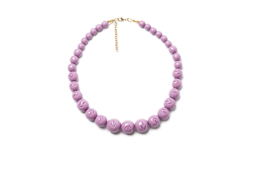 Heather Heavy Carve Fakelite Bead Necklace