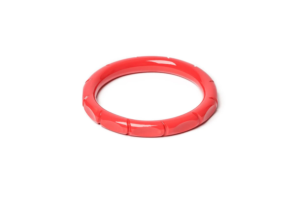Narrow Hibiscus Heavy Carve Fakelite Bangle
