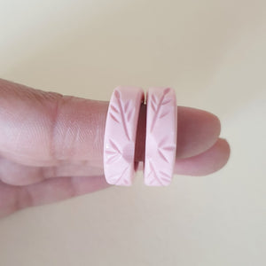 Ivy Vines Hoop Earrings - Pale Pink