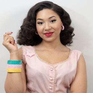 Ivy Vines Hoop Earrings - Pale Pink