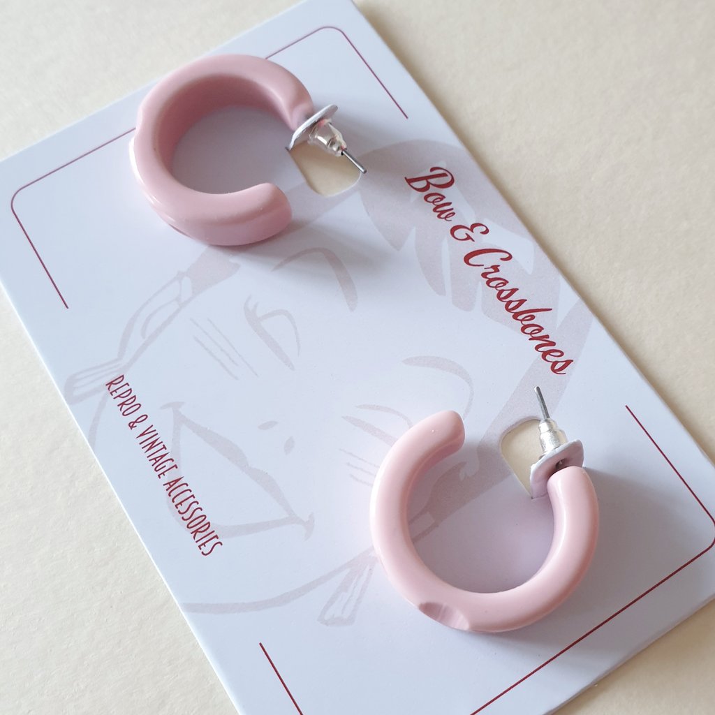 Ivy Vines Hoop Earrings - Pale Pink