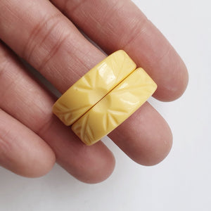 Ivy Vines Hoop Earrings - Pale Yellow