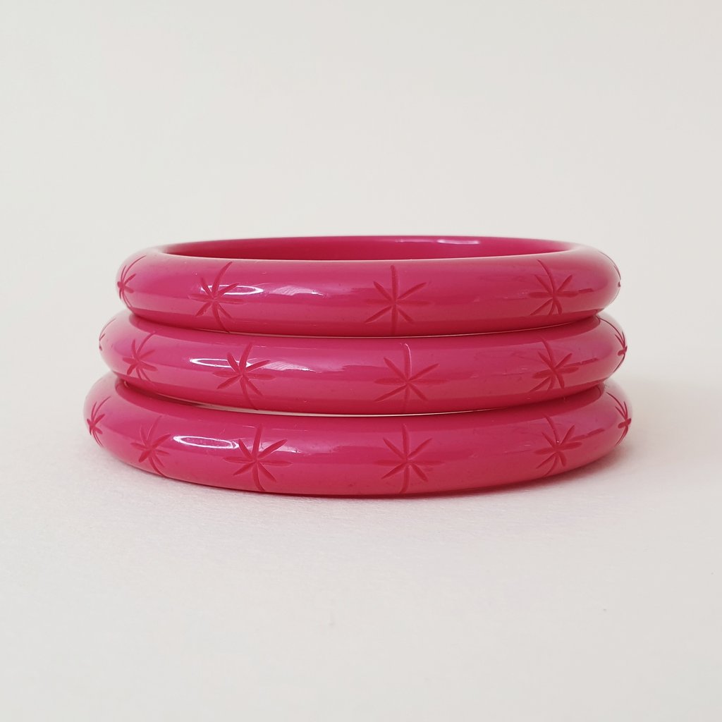 Lucie Starburst bangle - Hot Pink