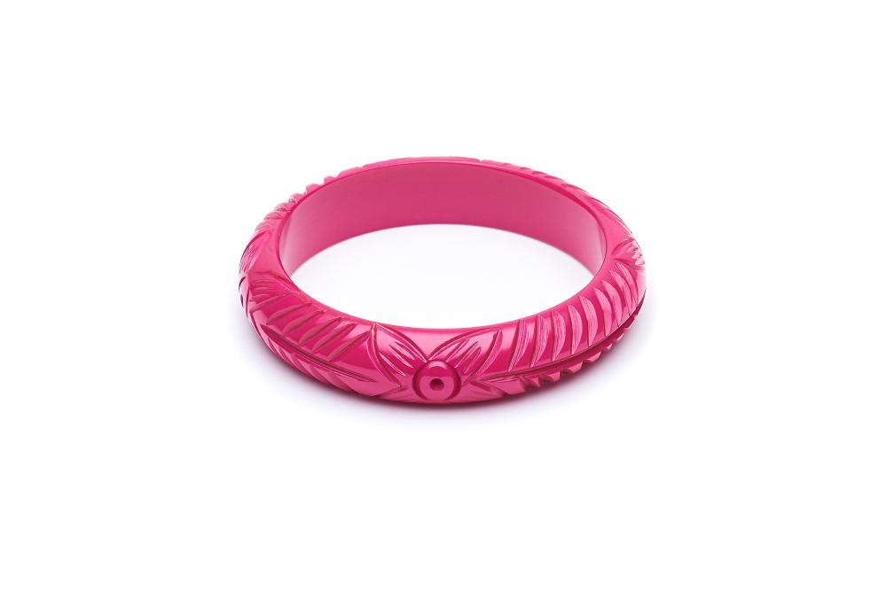 Midi Iris Pink Heavy Carve Fakelite Bangle