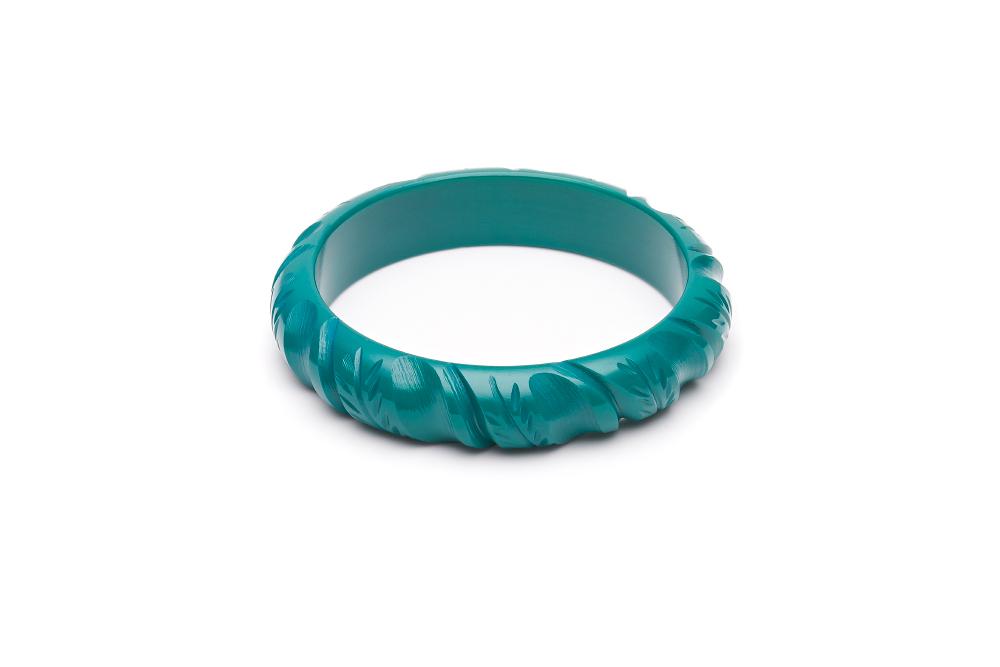 Midi Jade Green Heavy Carve Fakelite Bangle