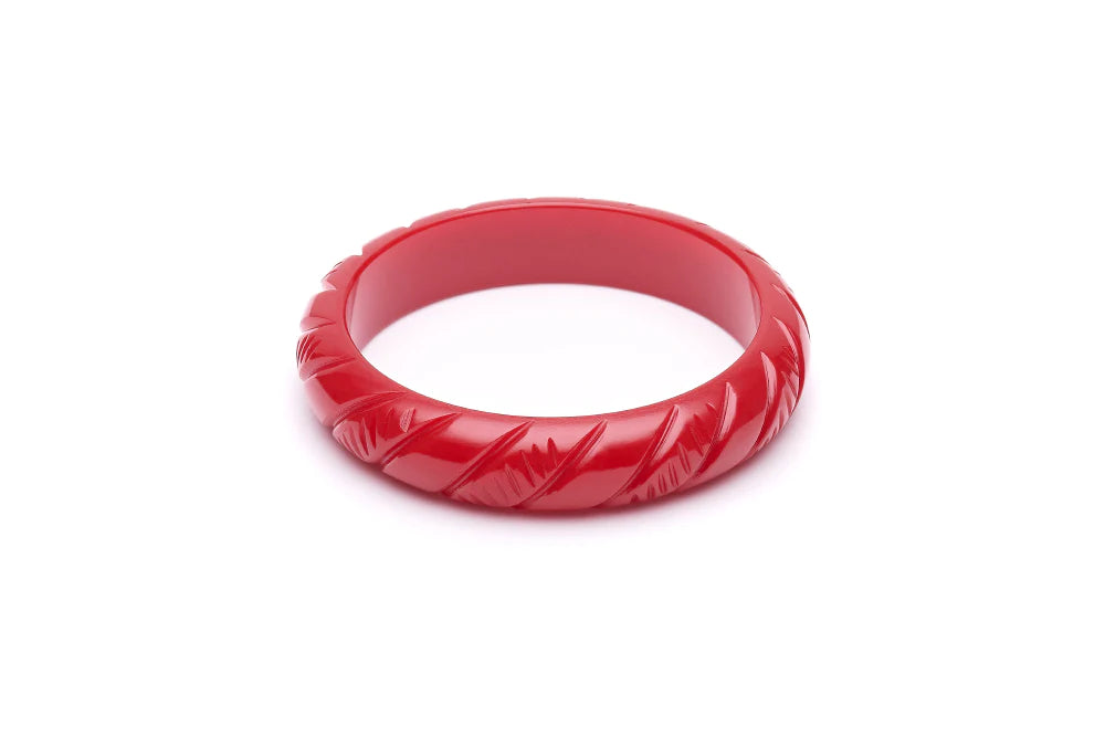 New Midi Red Heavy Carve Fakelite Bangle