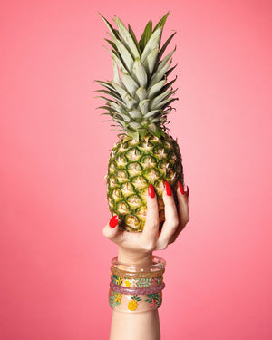 Narrow Pineapple clear bangle