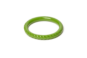 Narrow Palm Heavy Carve Fakelite Bangle