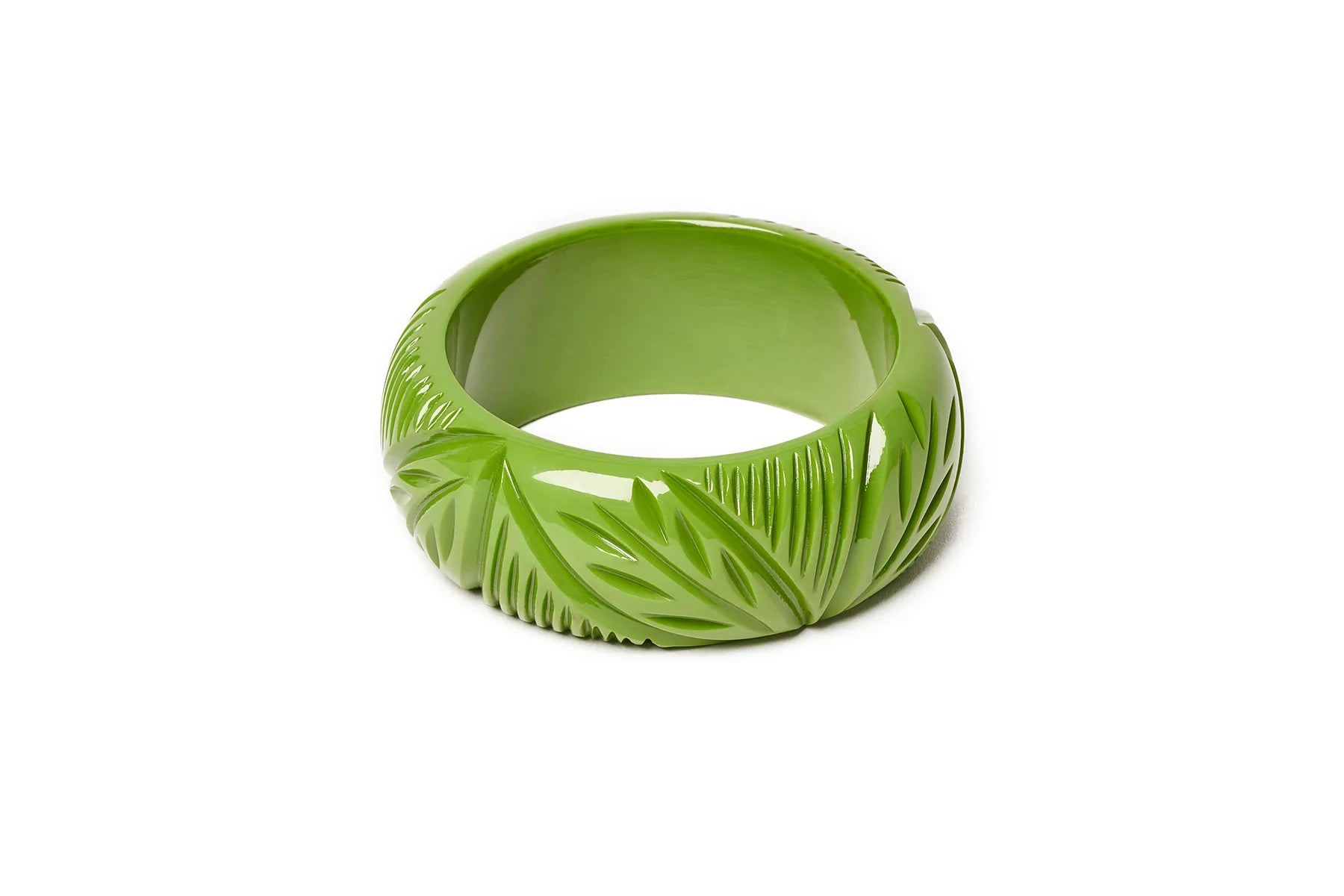 Wide Palm Heavy Carve Fakelite Bangle