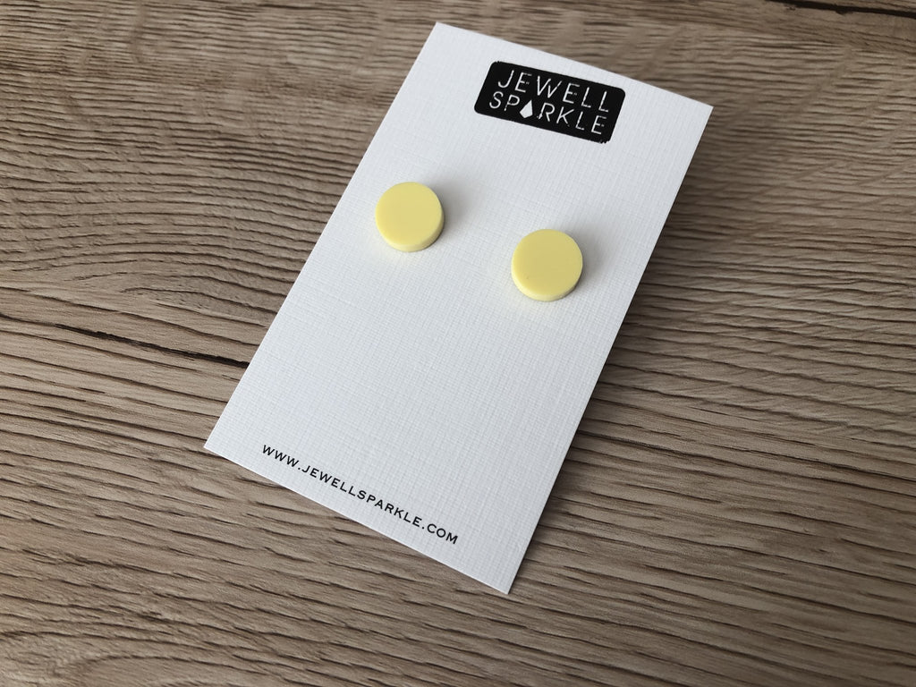 Pastel lemon yellow Acrylic 12mm Circles