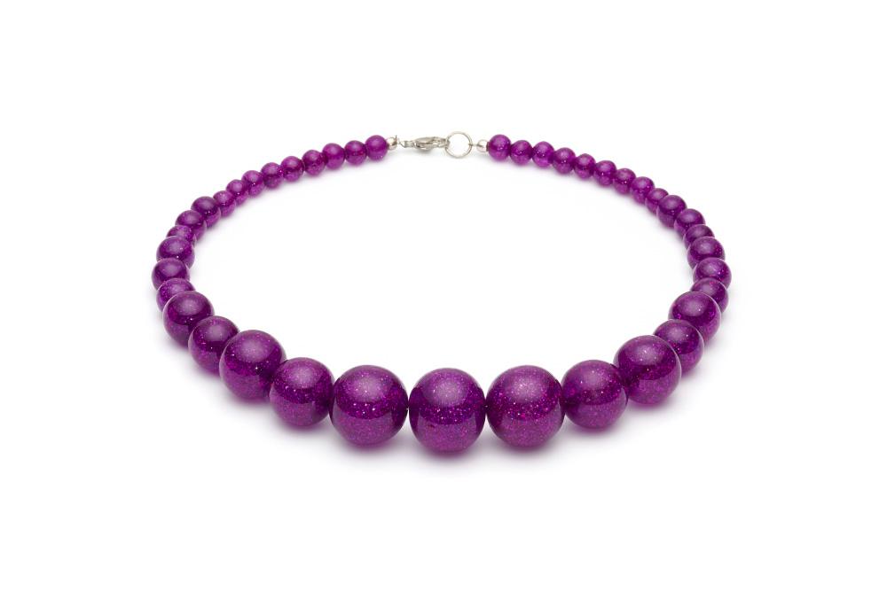 Purple Glitter Bead Necklace