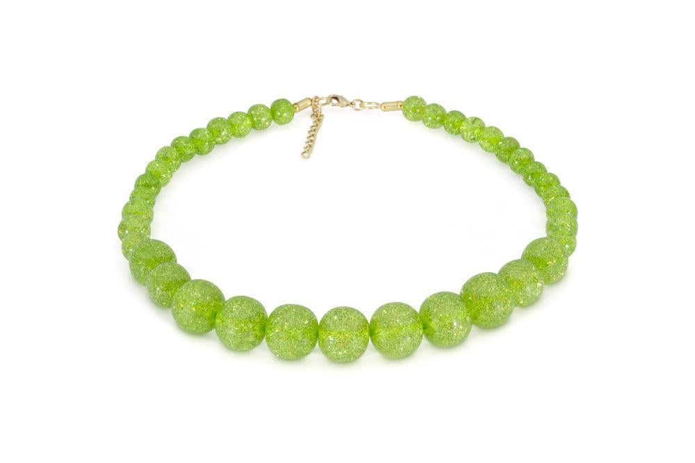 Splendette Glitter Bead Necklaces - Chartreuse lime green