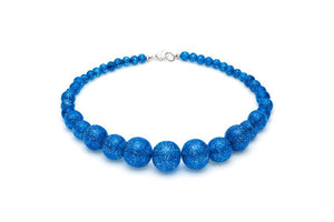 Glitter Bead Necklace - New Blue