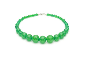 Glitter Bead Necklace - New Leaf Green