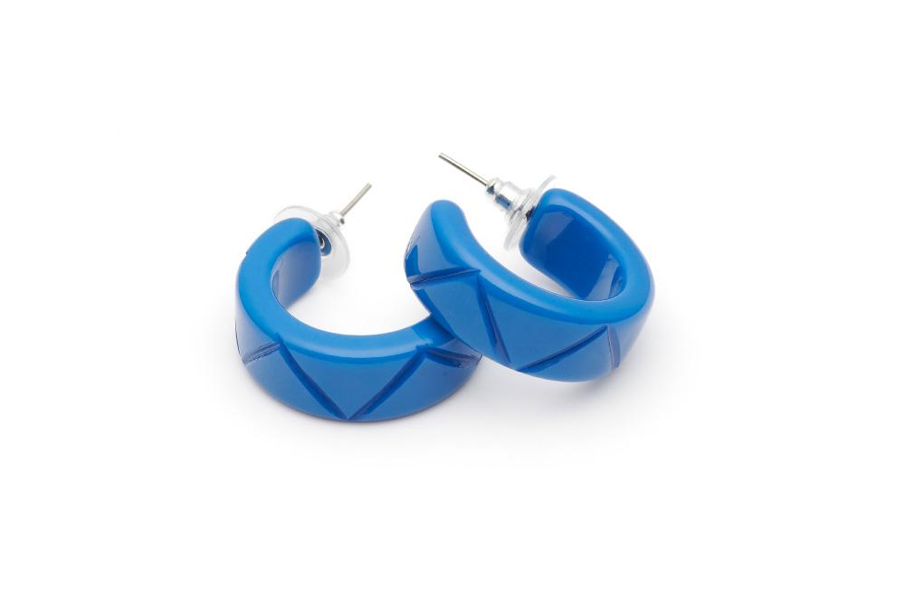 Tropical Cane Carved Hoop Earrings