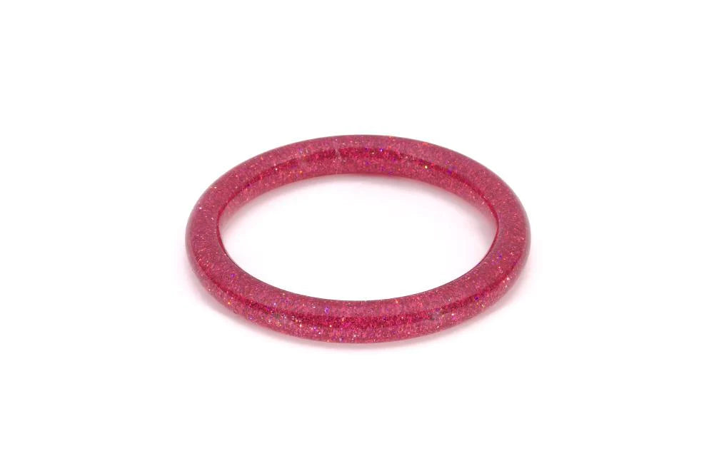 New Narrow fuchsia peony pink glitter bangle