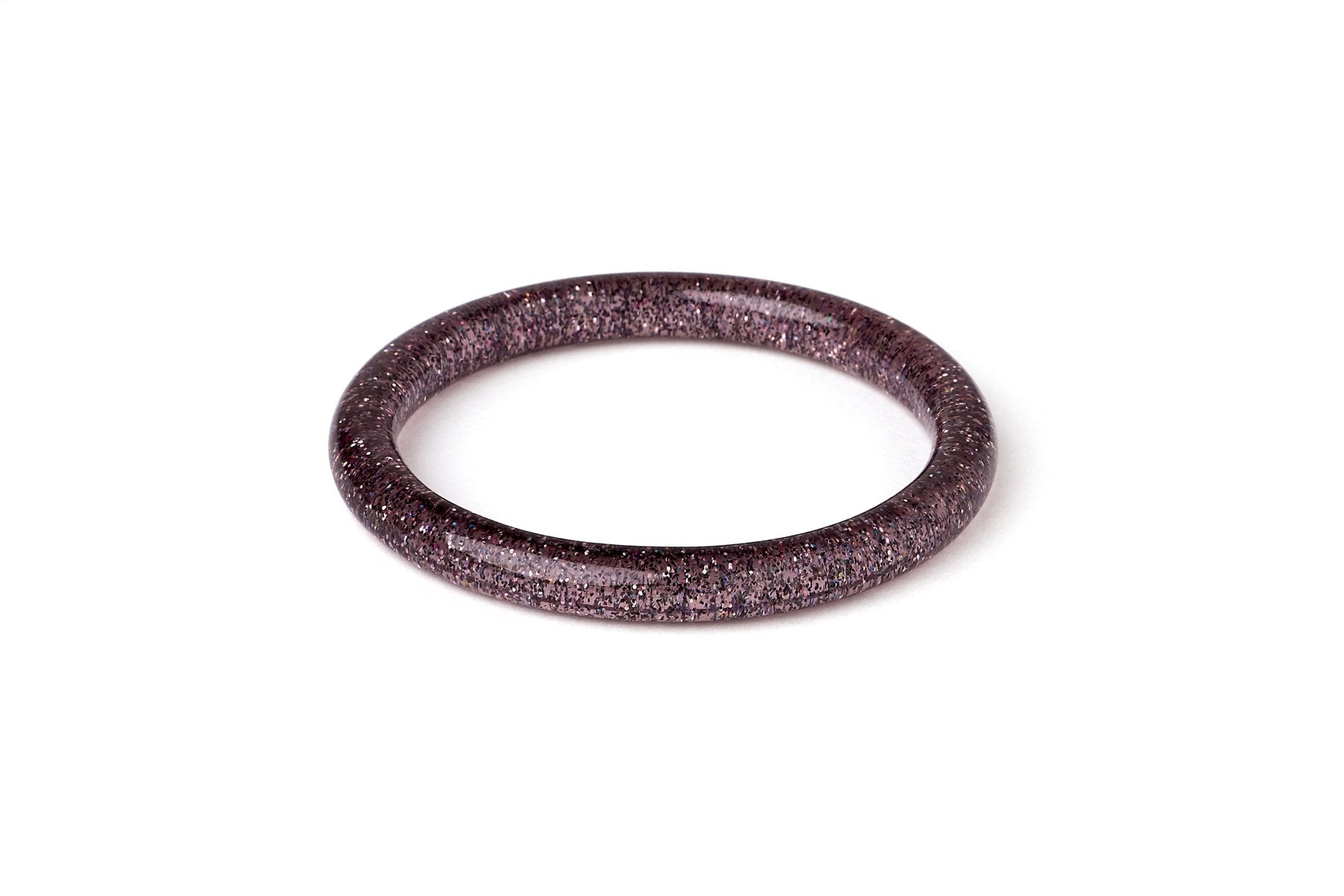 Narrow Gunmetal Glitter Bangle