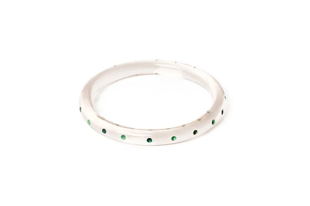 Narrow leaves clear bangle