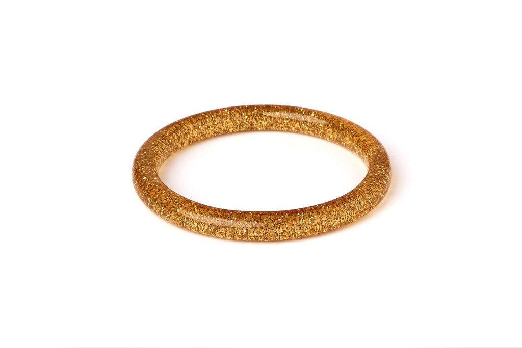 Narrow Pale Gold Glitter Bangle