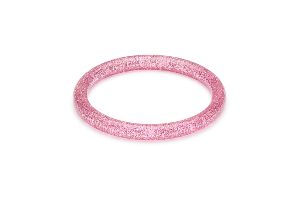 New Narrow pale Pink Glitter Bangle by Splendette