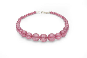 Pale Pink Glitter Bead Necklace