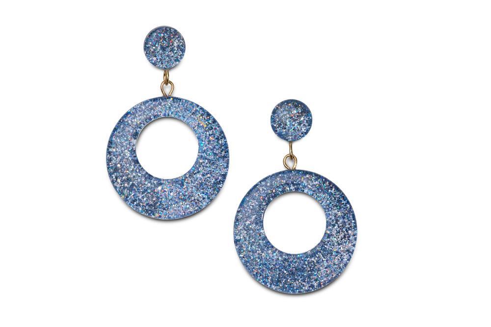 New Powder Blue Glitter Bead Necklace