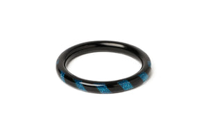 Teal and Black Candy Stripe Earrings