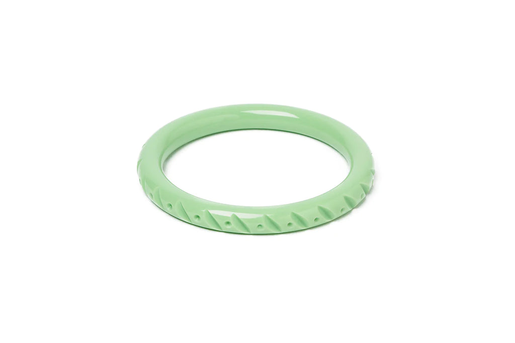 Narrow Tea Heavy Carve Fakelite Bangle