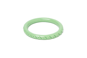 Narrow Tea Heavy Carve Fakelite Bangle