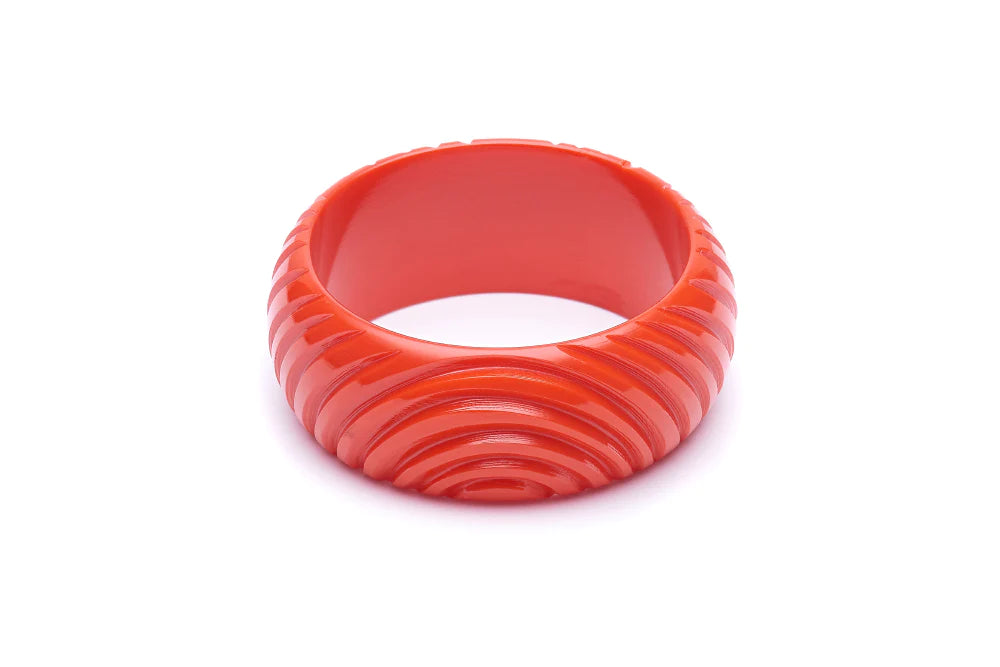 Wide Papaya Heavy Carve Fakelite Bangle