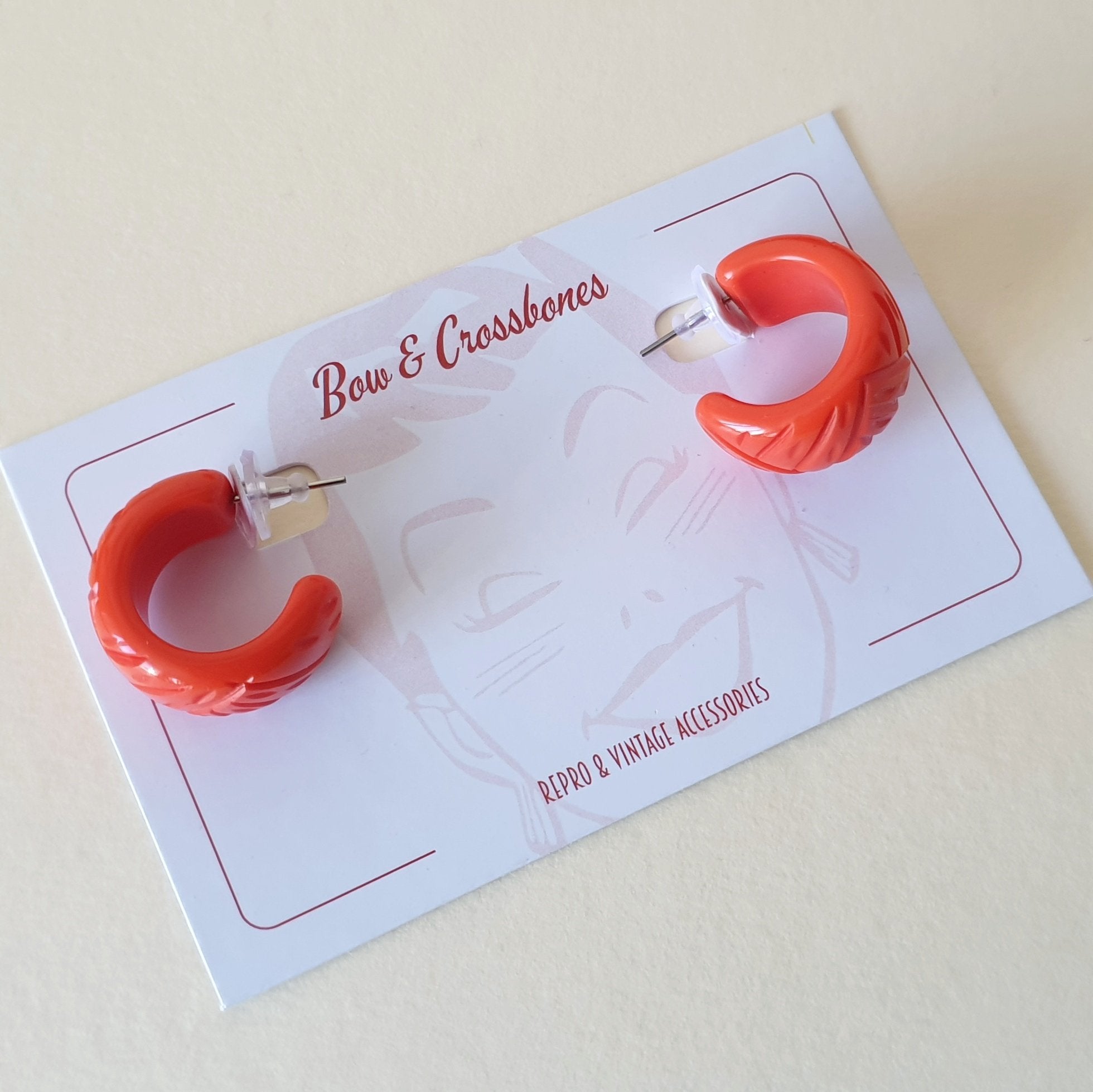 Bark Hoop Earrings - Terracotta