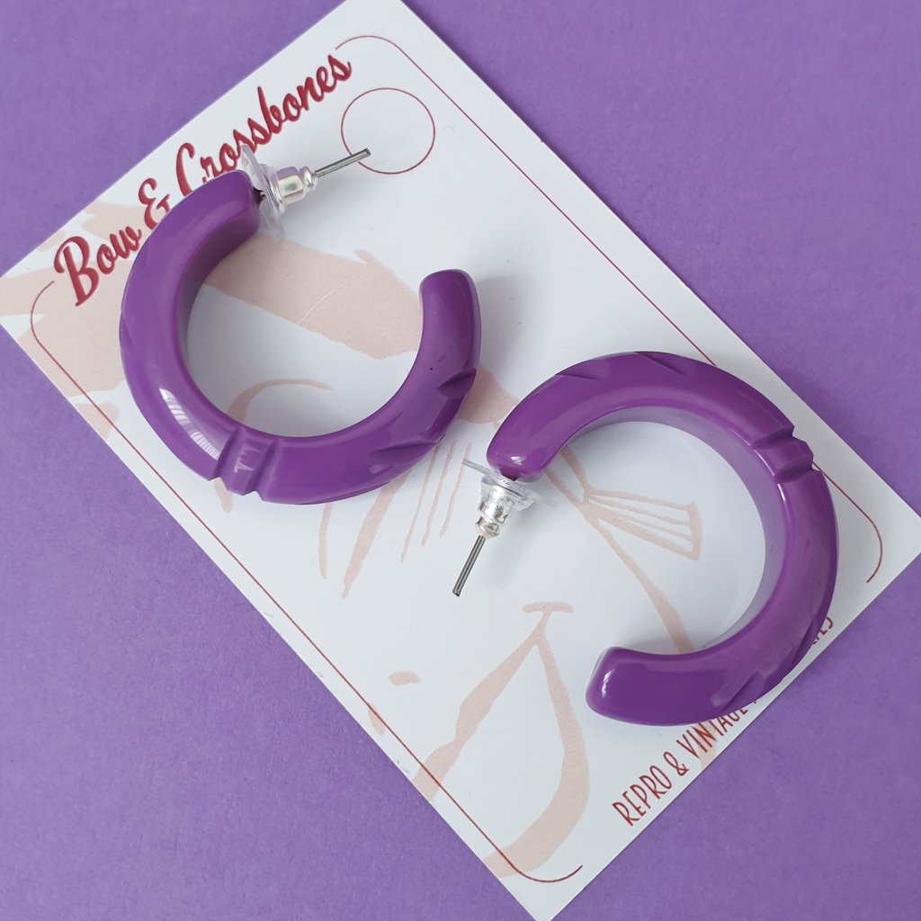 Elsie hoop earrings - Purple