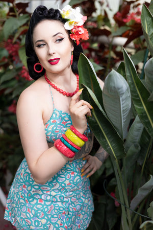 Midi Hibiscus Heavy Carve Fakelite Bangle