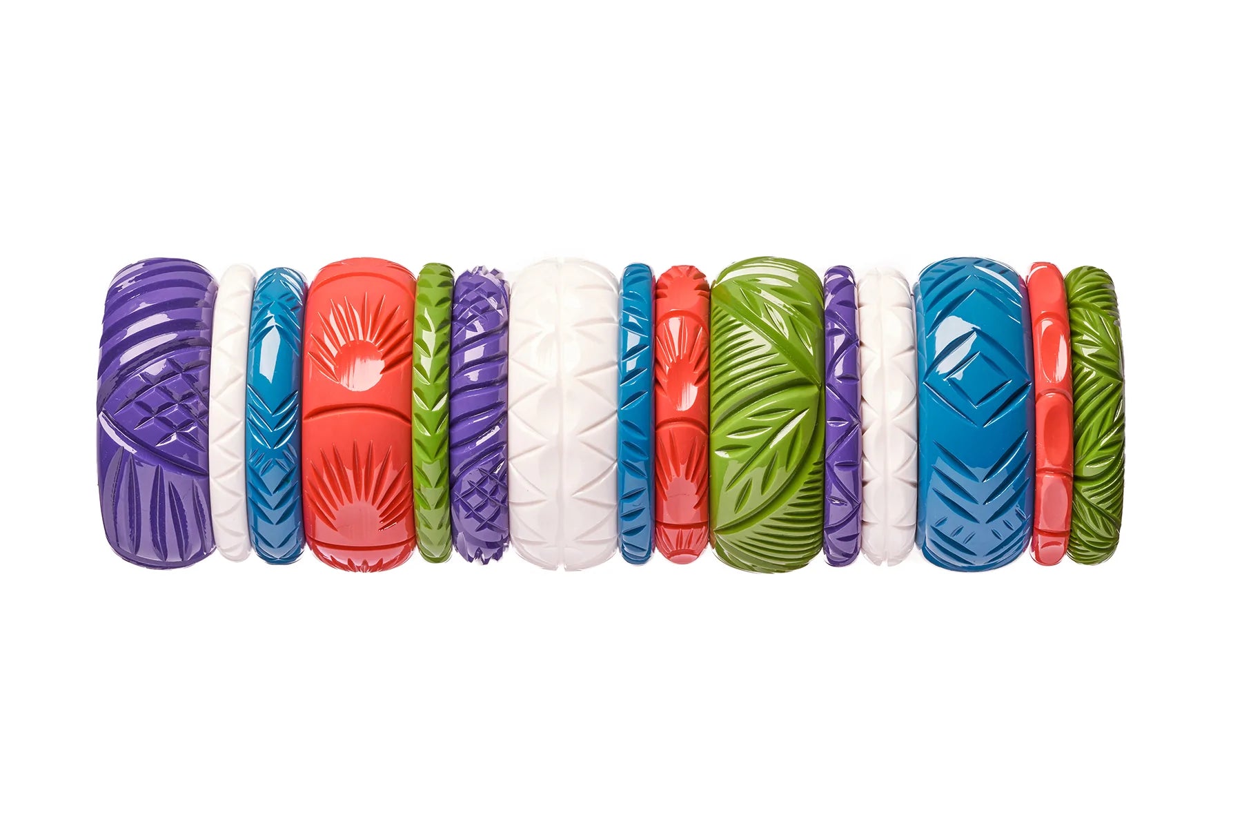 Midi Hibiscus Heavy Carve Fakelite Bangle