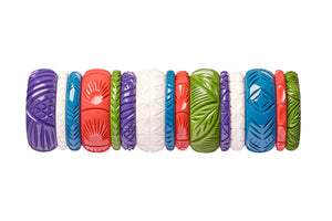 Midi Hibiscus Heavy Carve Fakelite Bangle