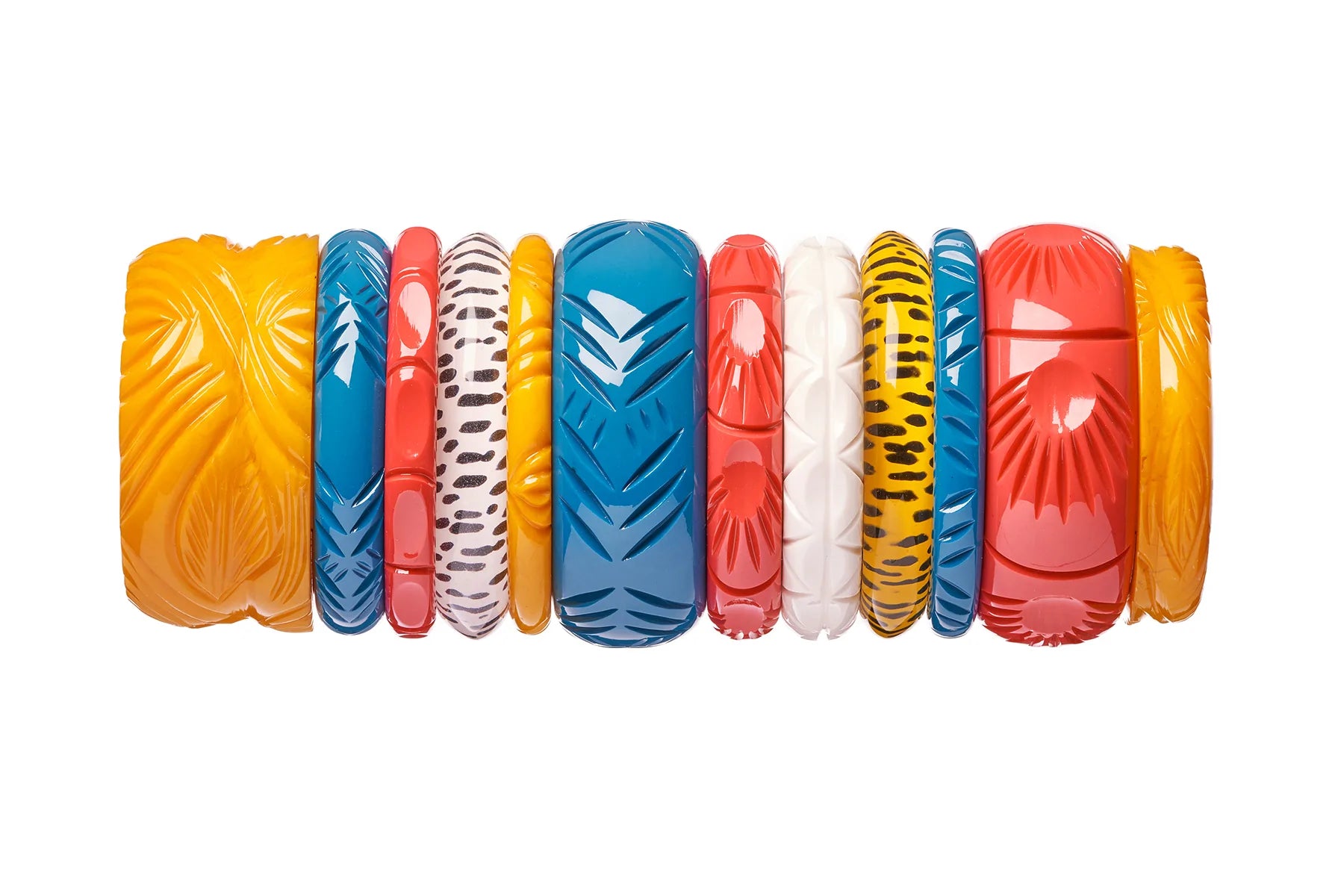 Midi Hibiscus Heavy Carve Fakelite Bangle