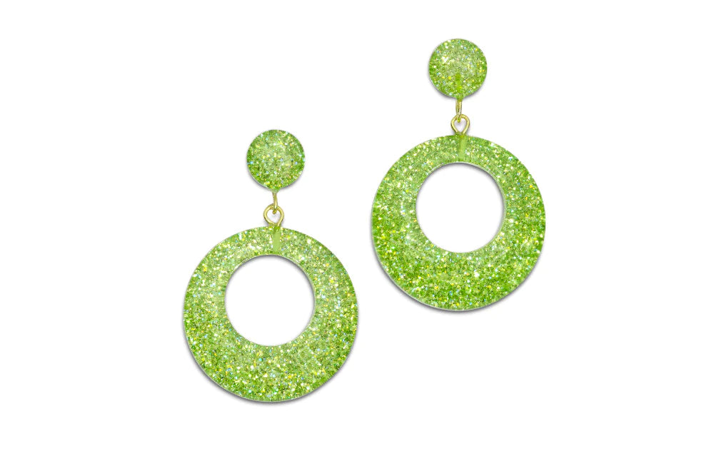 Narrow New Lime Glitter Bangle