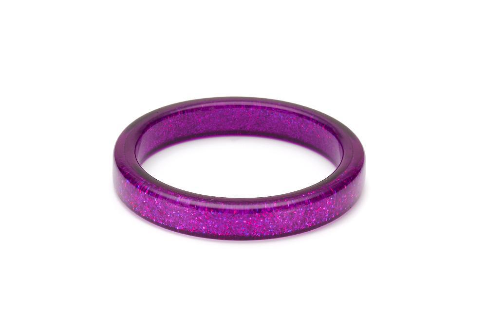 New Purple Glitter Drop Hoop Earrings