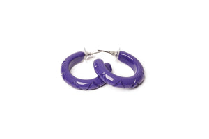 Paradise Heavy Carve Fakelite Hoop Earrings