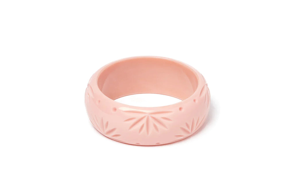 Wide Shell Heavy Carve Fakelite Bangle