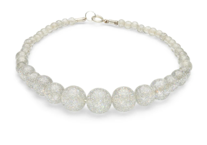 Silver Glitter Bead Necklace