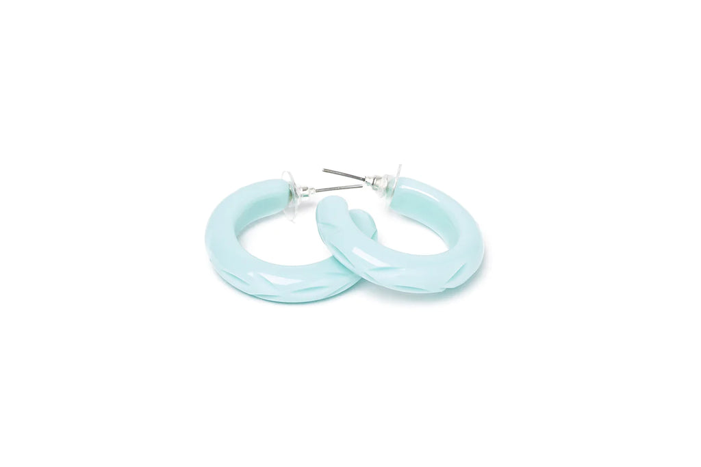 Surf Heavy Carve Fakelite Hoop Earrings