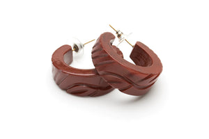 Wide Tobacco Heavy Carve Fakelite Bangle